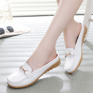 真皮舒适包头防滑豆豆鞋