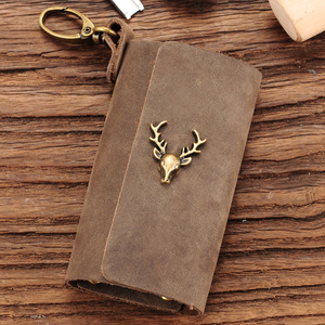 原创复古手工真皮钥匙包