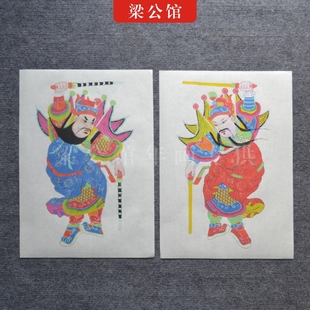 馆藏级复制品|绵竹年画|双扬鞭|木版年画|木板年画|门神画