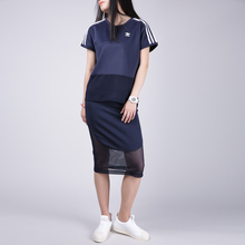 BQ5743 BQ5737 套装 adidas阿迪达斯三叶草17秋女休闲半身长裙短袖