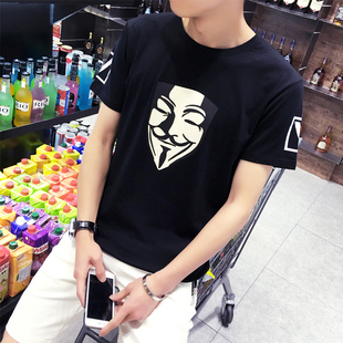 夏季韩版日系男士T恤男短袖圆领修身体恤半袖衣服男装打底衫潮流