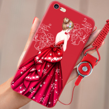 挂绳防摔6plus红全包磨砂软胶 苹果6s手机壳iPhone6硅胶6splus女款