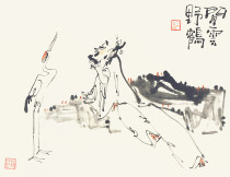 二送一作品客厅茶山水墨画中国画字画牡丹古玩书法名人文人真迹