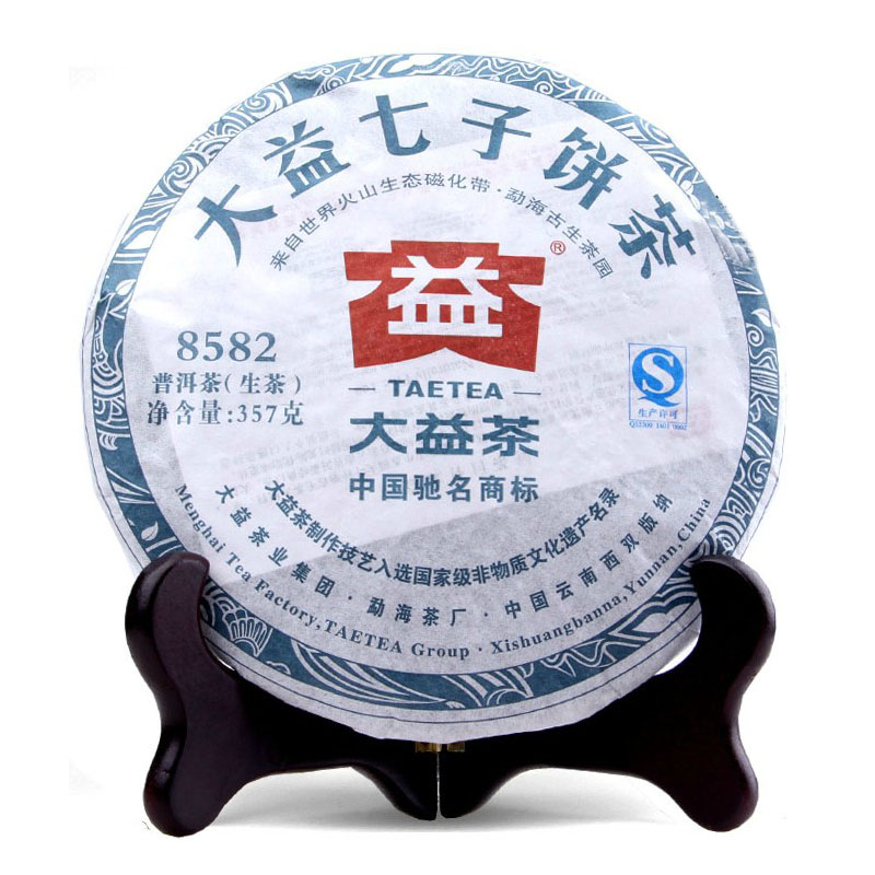 大益 普洱茶 2012年8582 普洱生茶 202批357g 七子饼茶