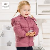 羽绒服 7岁 男女童宝宝纯色连帽羽绒服0 冬季婴幼儿中长款 专柜正品