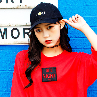 韩国原宿笑脸YOU鸭舌帽ulzzang卡通弯檐棒球