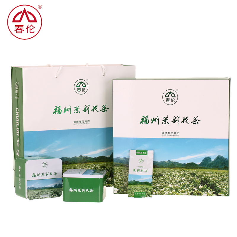 春伦茶叶 茉莉花茶浓香 特级福州茉莉花茶 精选绿茶 礼盒装160g