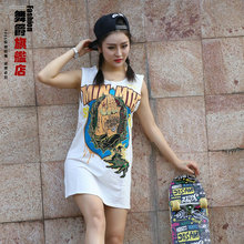 涂鸦HIPHOP嘻哈街舞上衣无袖 背心裙爵士舞蹈休闲练功舞台演出 新款
