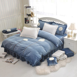 韩版公主风天鹅绒3件套