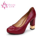 浅口防水台粗跟时尚 1013404037 高跟女单鞋 达芙妮专柜正品 Daphne