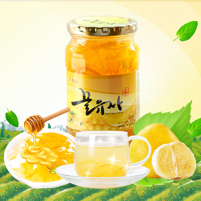 韩国慈恩岛蜂蜜柚子茶560g进口食品饮料饮品柚子茶韩国蜂蜜柚子茶