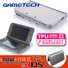 包邮 TPU保护壳 新new3DSLL LL分体式透明清水套 3DS GAMETECH原装