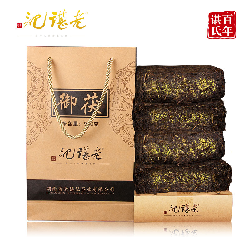黑茶 老谌记 安化黑茶 金花黑茶 湖南黑茶 手筑茯砖安华茶叶900G