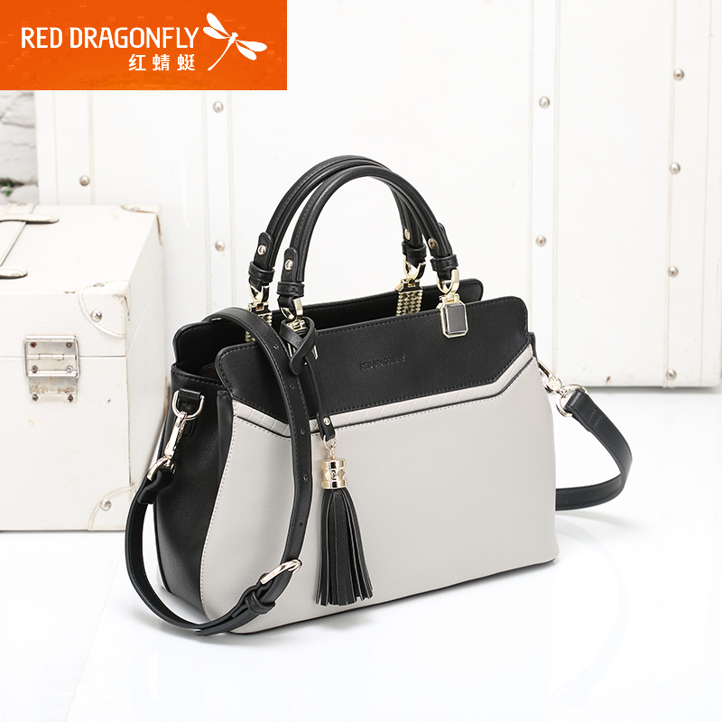 红蜻蜓女包 2017春季新款斜挎包时尚拼接手提