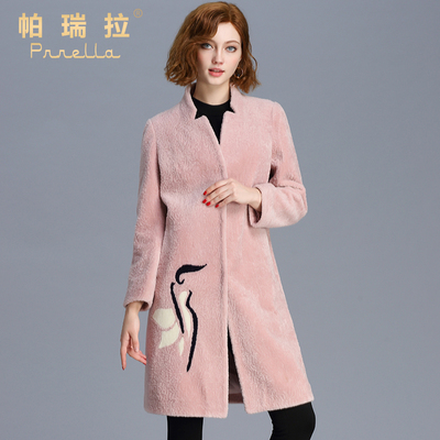 帕瑞拉2016秋冬新款羊剪绒大衣女大码宽松水