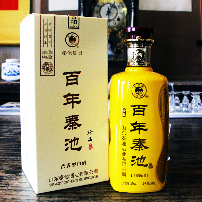 秦池百年珍品 国产白酒特价浓香型38度白酒500毫升正品礼盒装