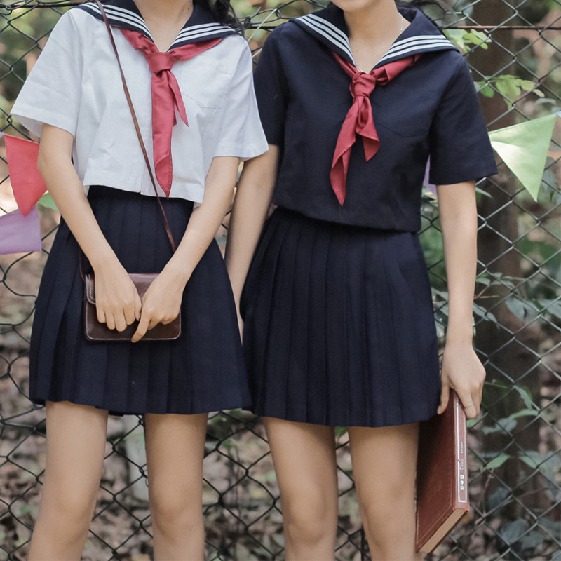 少女装cosplay三本关东襟水手服套装学生夏季正统日系