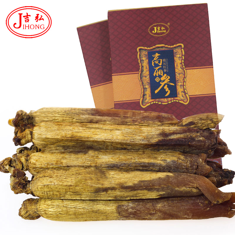 吉弘 长白山人参无糖高丽参礼盒整枝100g东北特产别直参红参切片