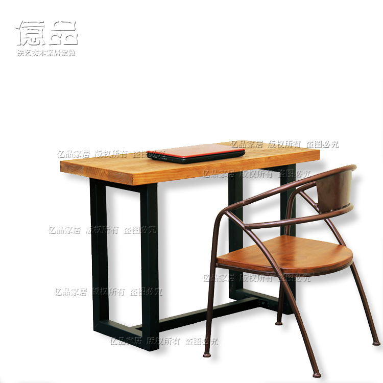 简约现代小办公桌铁艺电脑桌实木餐桌写字台北欧美式_吉德网 简约现代小办公桌铁艺电脑桌实木餐桌写字台北欧美式