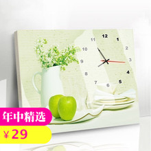 饰画餐厅挂画配电箱遮挡墙画水晶单幅无框画壁画 卖画人钟表客厅装