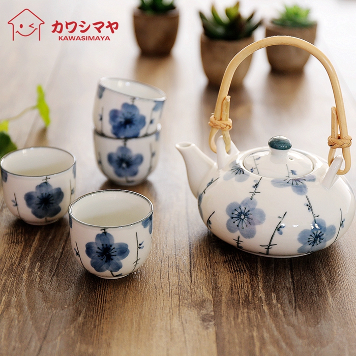 川岛屋 和风日式手绘葡萄串梅小茶具套装礼品茶壶茶杯CJ-6