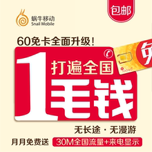 171手机卡电话号码 全国上网流量卡 蜗牛移动新60免卡联通3G4G170