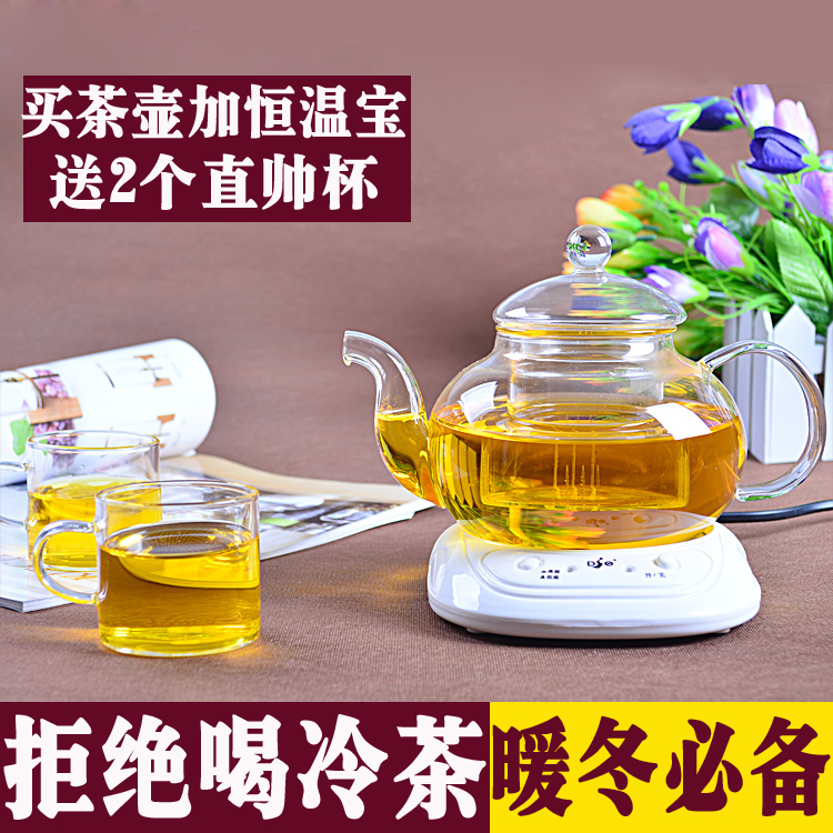 耐热玻璃茶具过滤泡茶壶搭配电加热恒温宝杯垫套装保温包邮送把杯