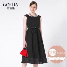 惠|GLORIA/歌莉娅女装夏复古短裙中腰真丝连衣裙164J4B150图片
