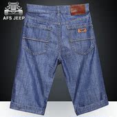 薄款 七分裤 休闲中裤 JEEP官方旗舰店牛仔短裤 宽松大码 中年男士 AFS