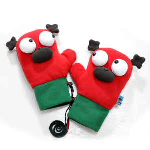 plumo卡通毛绒全指手套