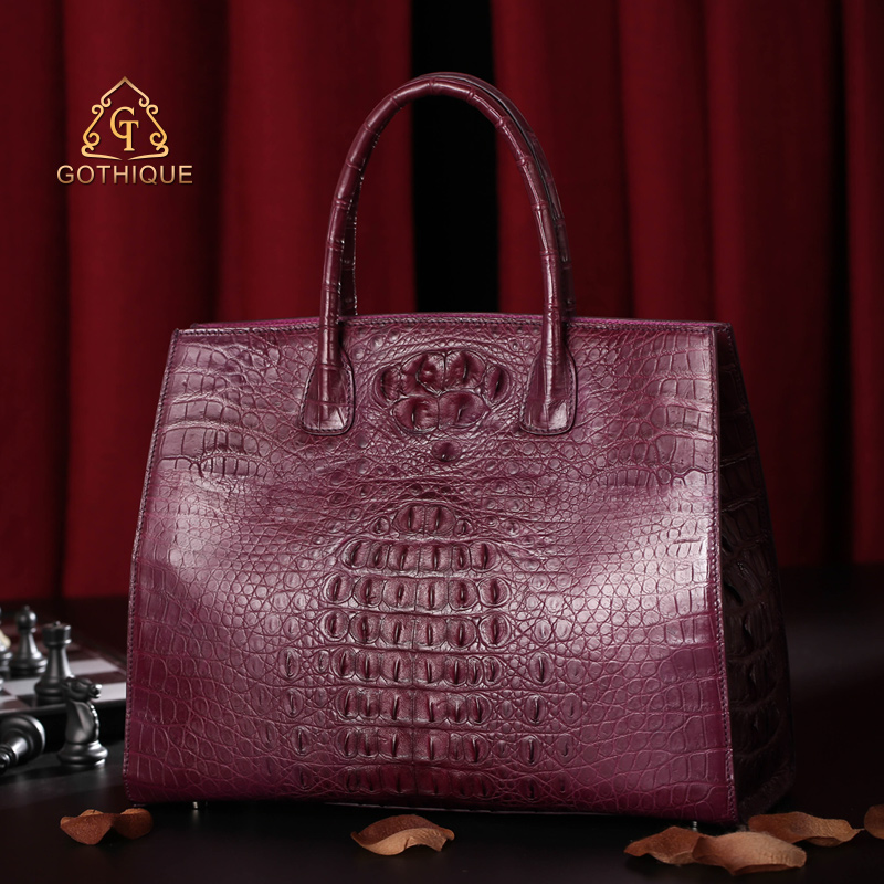 哥特新款时尚奢华鳄鱼皮女包欧美真皮简约大包