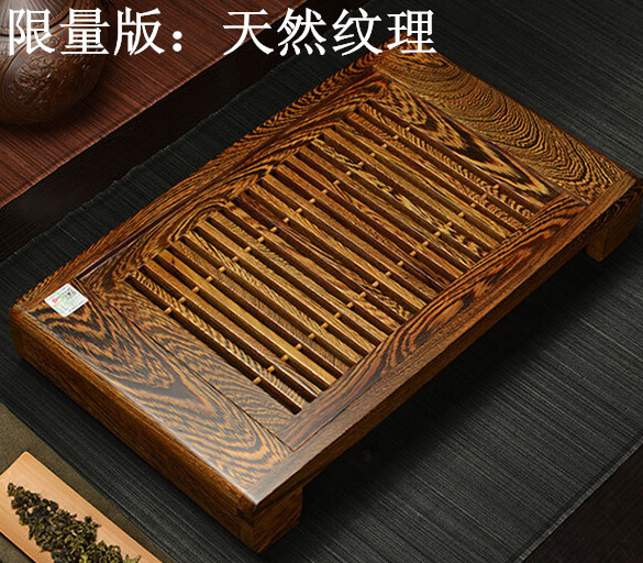 功夫茶具整块鸡翅木茶盘实木特大号茶海红木茶台黑檀木排水茶托盘