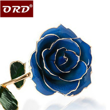 ORD/欧瑞德镀金玫瑰花妇女节女人节礼物送女友蓝色妖姬金箔玫瑰花