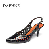 春夏新款 1015102005 细高跟漆皮镂空后扣带单鞋 达芙妮 Daphne