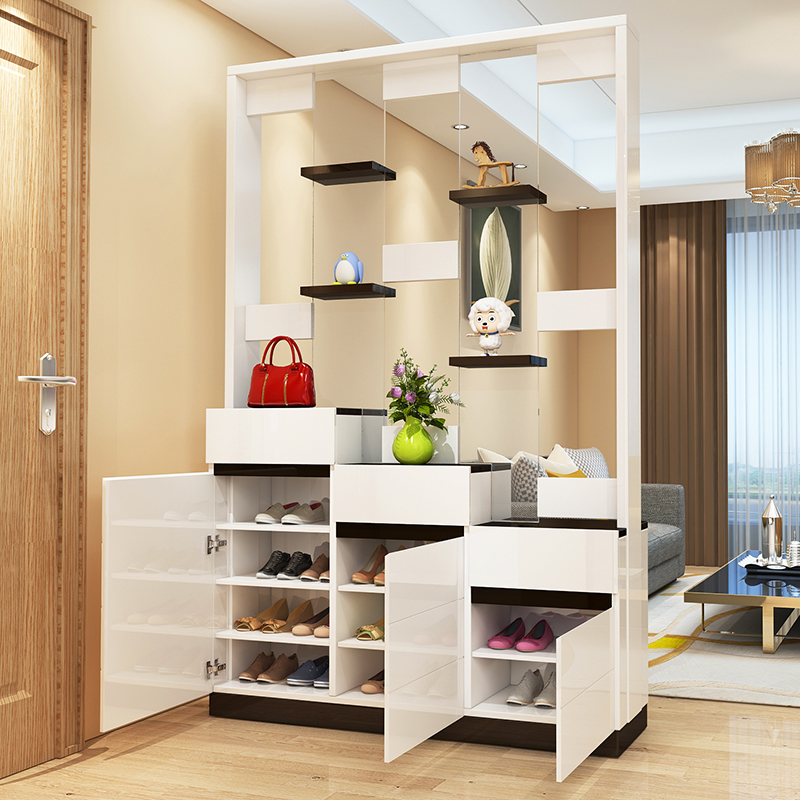 正品[鞋柜玻璃屏风]鞋柜玻璃屏风效果图评测 玄关屏风鞋柜效果图图片_惠惠购物