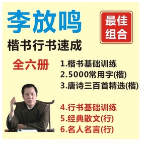 包邮共6本 行书字帖 硬笔 钢笔 书法 李放鸣楷书字帖 李放鸣行书字帖