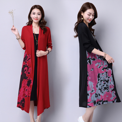 棉麻风衣2016春装新款民族风女装复古印花中