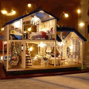 创意diy成人手工制作小房子迷你小屋子模型木头拼装自制小木屋