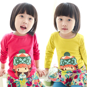 2-3岁女童加绒厚卫衣服 2014秋冬装新款三5-6岁7四周岁女孩打底衫