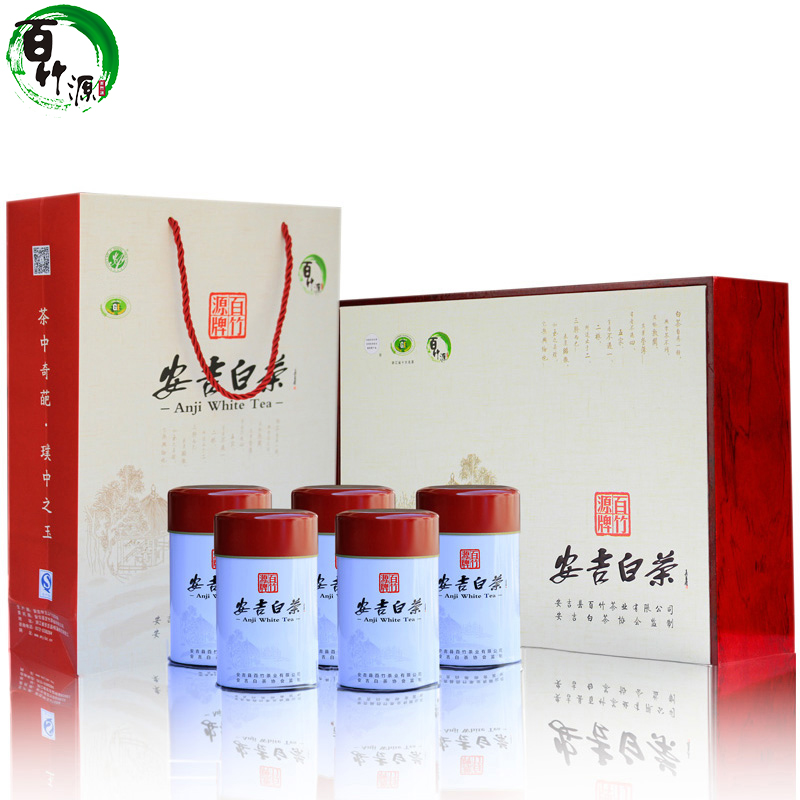 百竹源安吉白茶礼盒2016新茶叶明前头采精品250g正宗浙江珍稀白茶