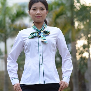 2015新款中国农业银行工作服长袖女衬衫白色