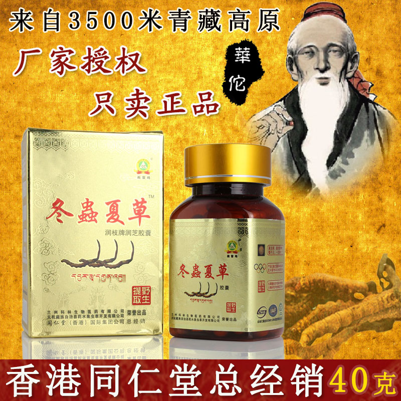 正品3500米野生藏雪玛润枝牌同仁堂冬虫夏草纯粉胶囊非含片买5送1