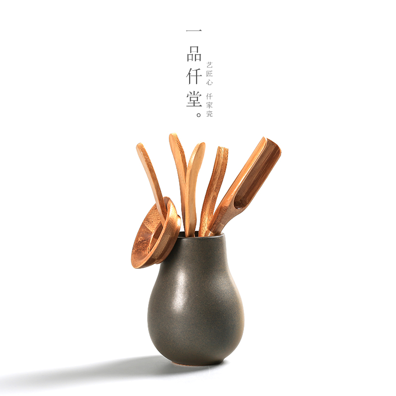 一品仟堂 粗陶茶道六君子整套功夫茶具配件零配茶夹茶勺茶针套装