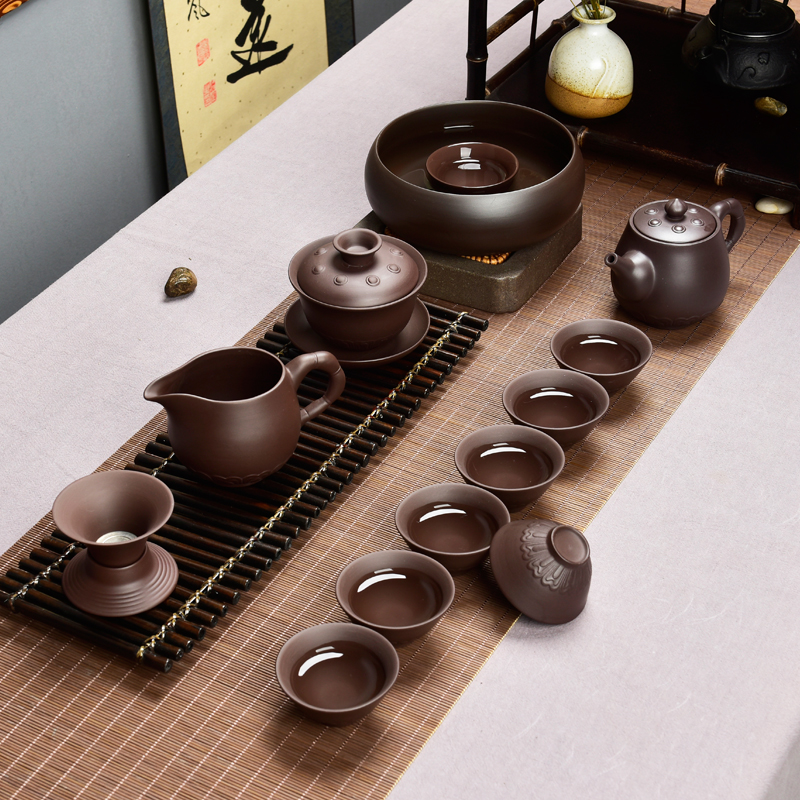 原矿宜兴紫砂茶具套装莲花石飘西施壶功夫茶具茶壶茶杯整套