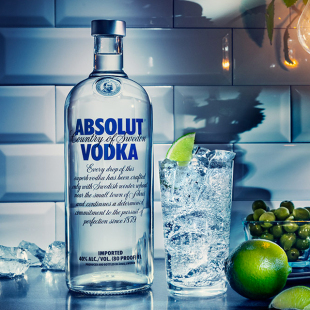 绝对伏特加(原味) absolut vodka 375ml 进口洋酒 鸡尾酒 烈酒