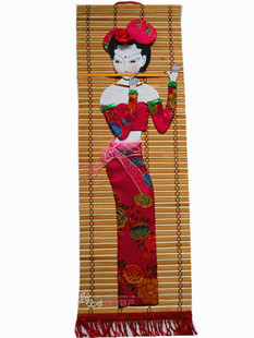 新品特价买5送1 苗族竹帘子贴画 贵州民族特色手工艺品 布毡画