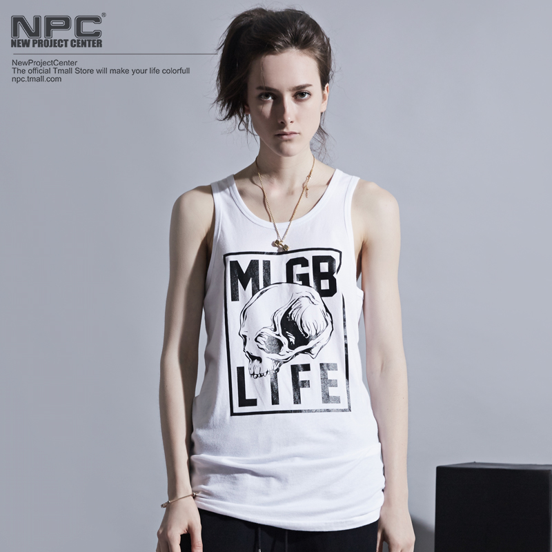 查看正品【NPC】MLGB潮牌 字母骷髅印花 夏日休闲背心 ...