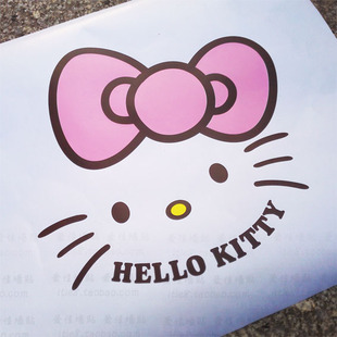 爱佳墙贴墙帖贴纸儿童房卧室hello kitty 凯蒂猫公主玻璃贴蝴蝶结