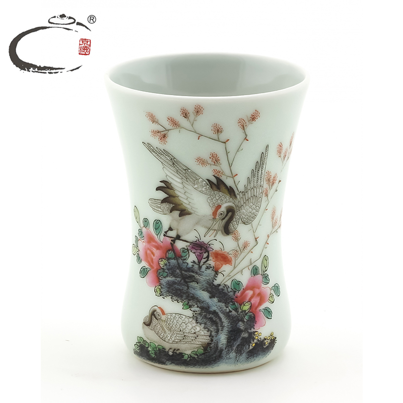 贵和祥茶具 京德粉彩高杯 品茗杯留香杯 高杯青花瓷品茗杯 单杯