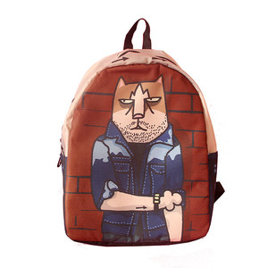 原创猫咪印花可爱书包